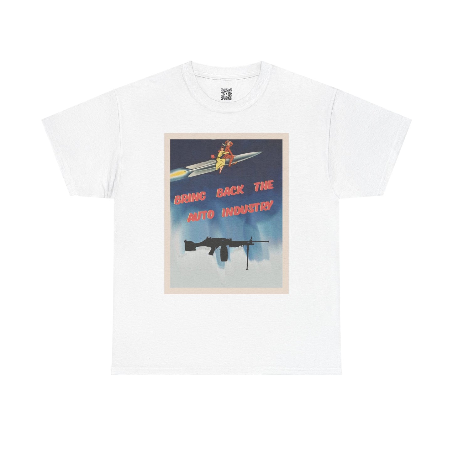 Retro Tee - 'Bring Back the Auto Industry' Vintage Graphic Unisex Heavy Cotton Shirt