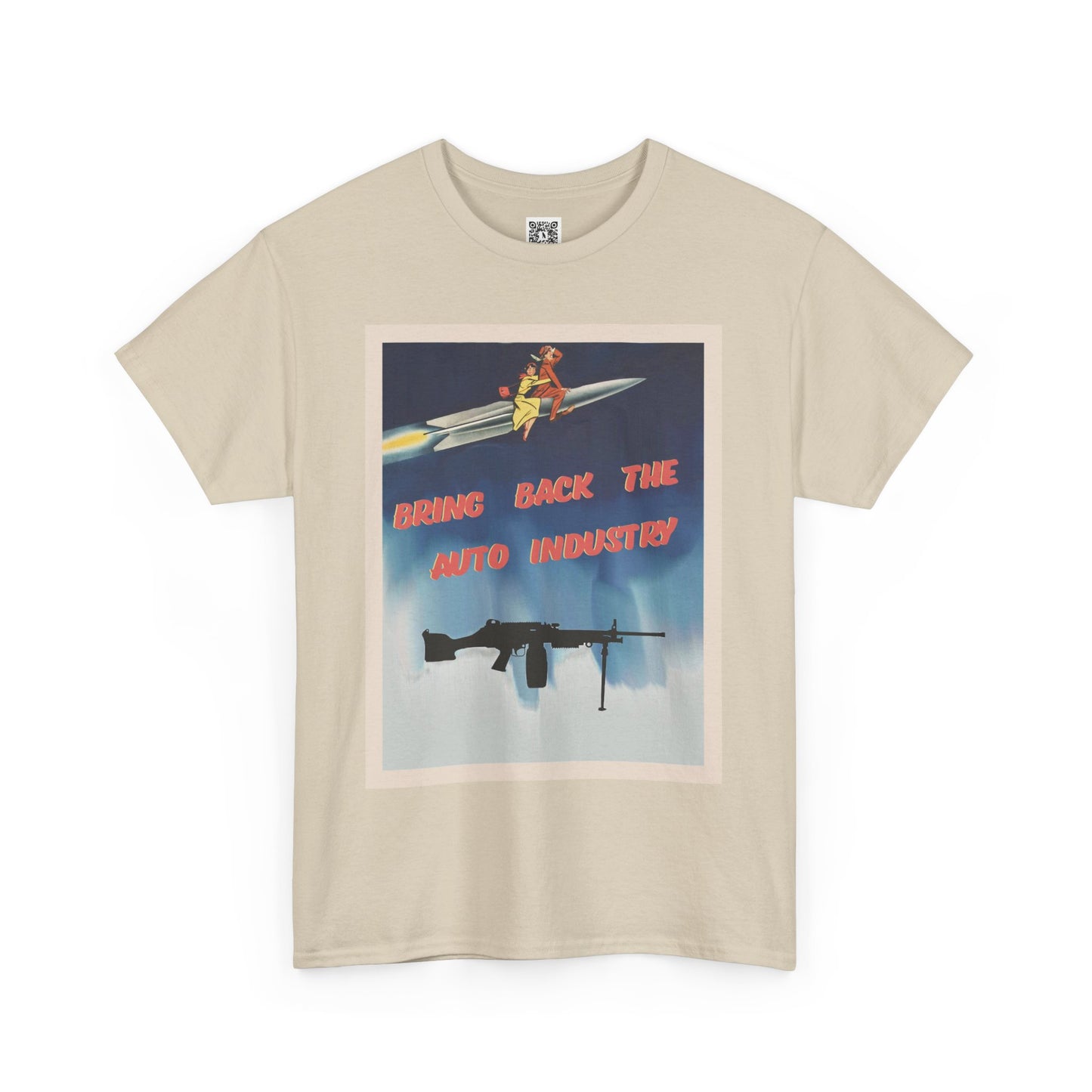 Retro Tee - 'Bring Back the Auto Industry' Vintage Graphic Unisex Heavy Cotton Shirt
