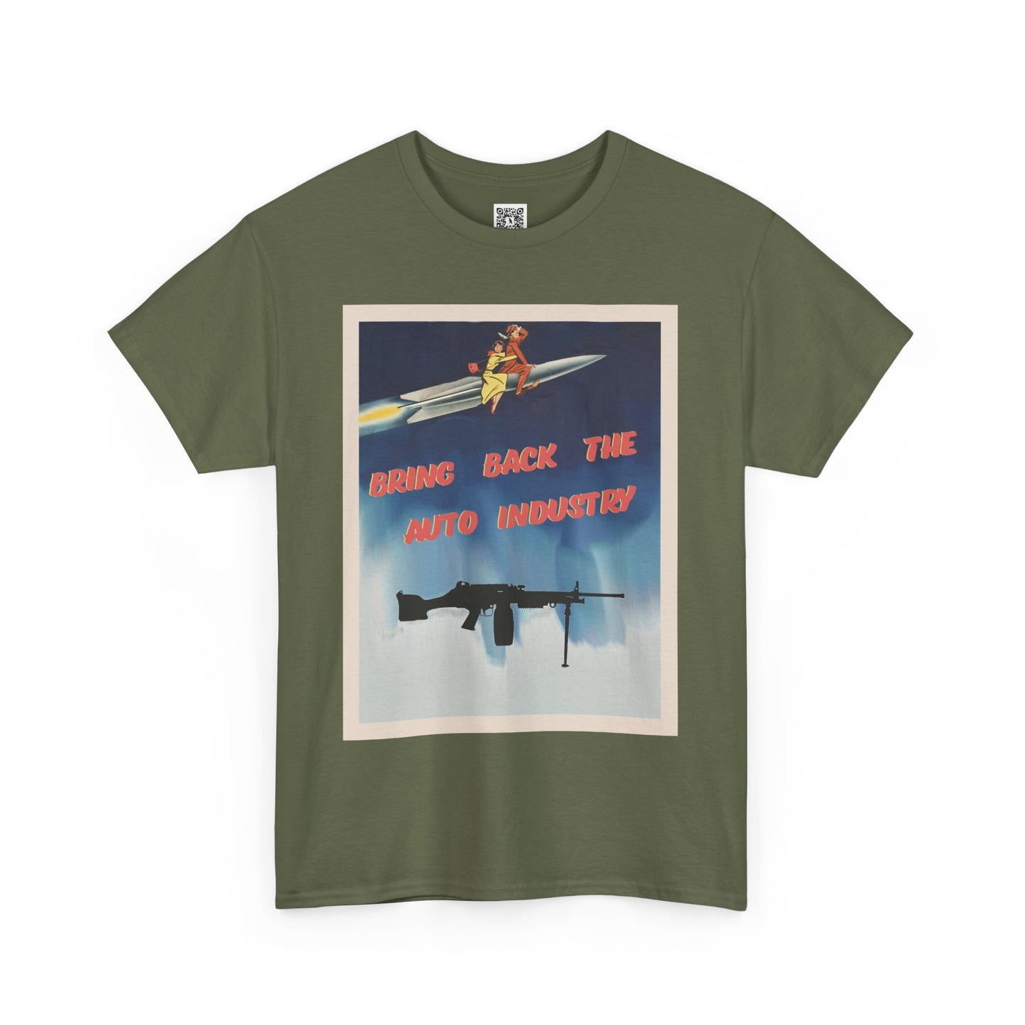 Retro Tee - 'Bring Back the Auto Industry' Vintage Graphic Unisex Heavy Cotton Shirt