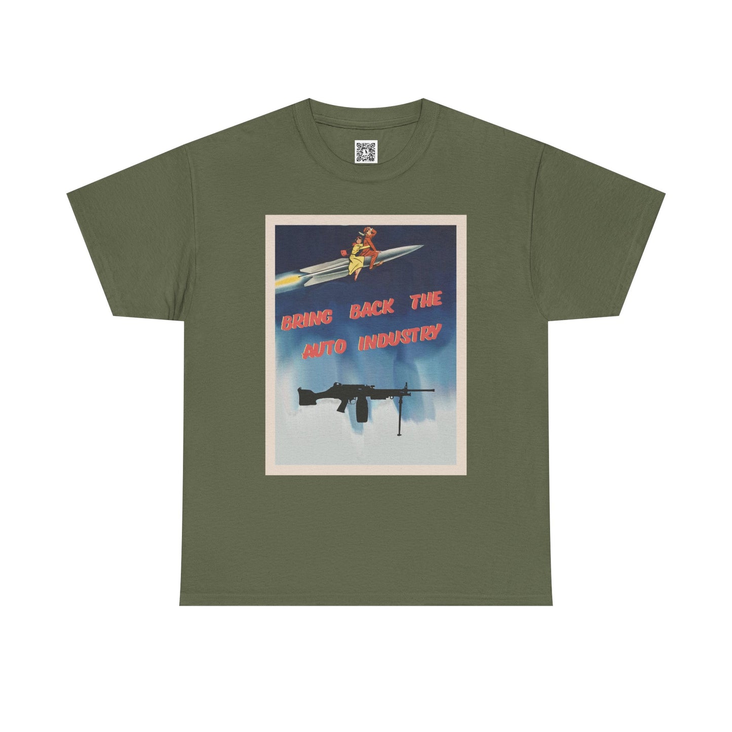 Retro Tee - 'Bring Back the Auto Industry' Vintage Graphic Unisex Heavy Cotton Shirt